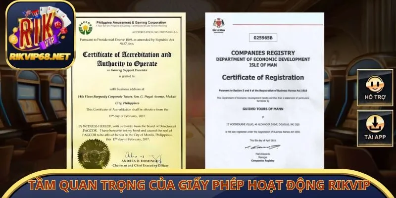 Tầm quan trọng của giấy phép hoạt động Rikvip